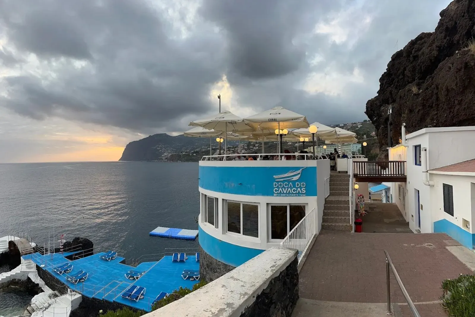 Doca do Cavacas carved lava rock seawater pools west of Funchal Madeira